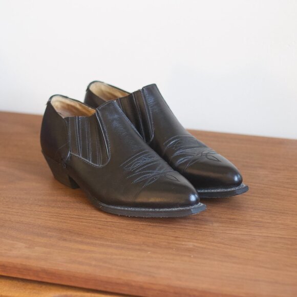 Vintage Women’s Leather Western Ankle Boots - Picture 1 of 4